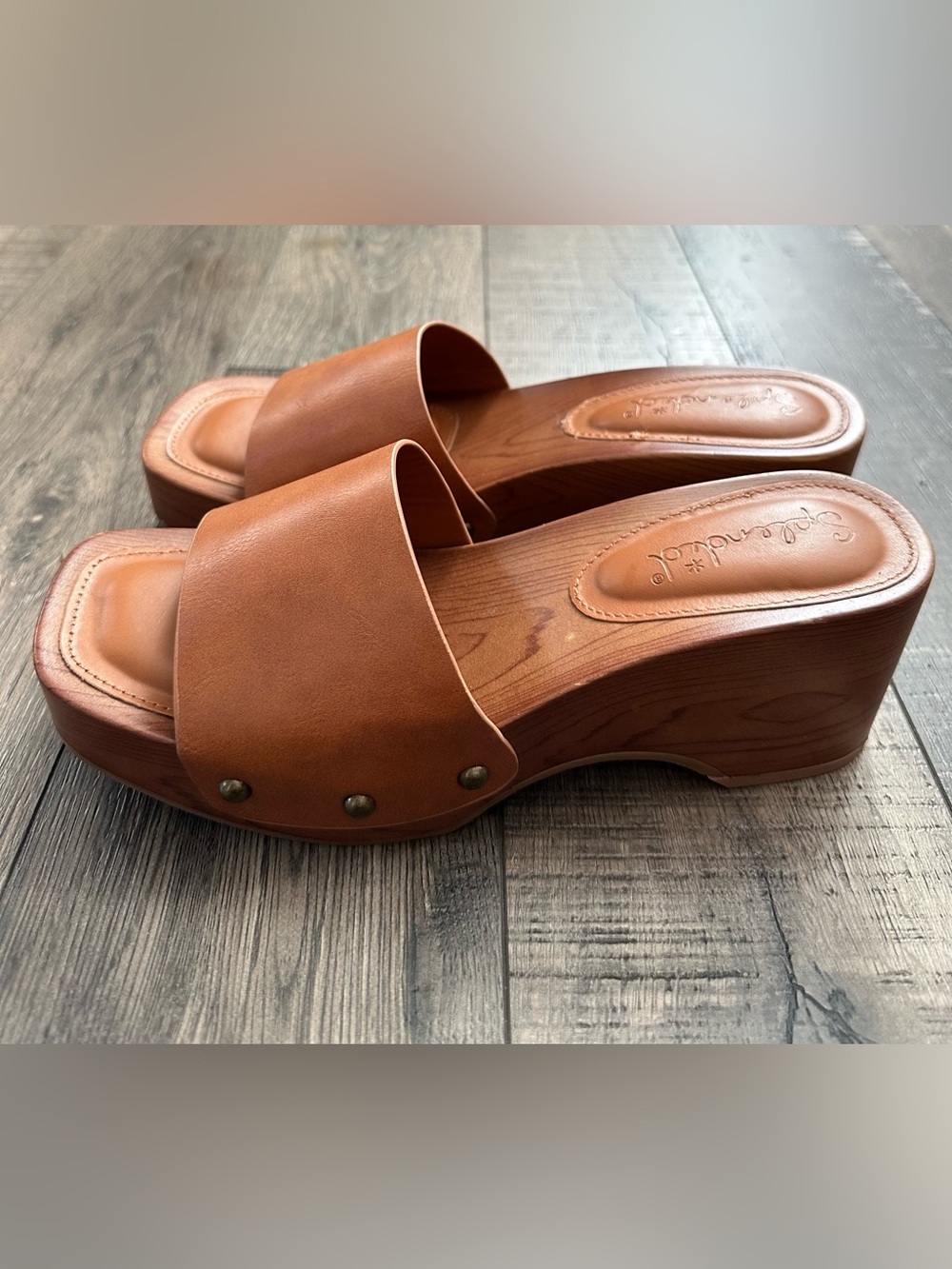 Splendid Brexlee Tan Platform Sandal Mules Women’s Size 7
